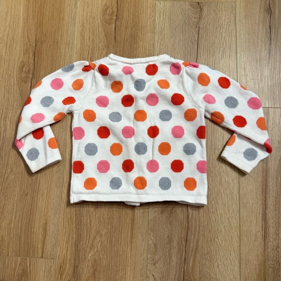Janie and Jack Polka Dot Cardigan Cotton Sweater Girls Size 2T - Picture 4 of 4